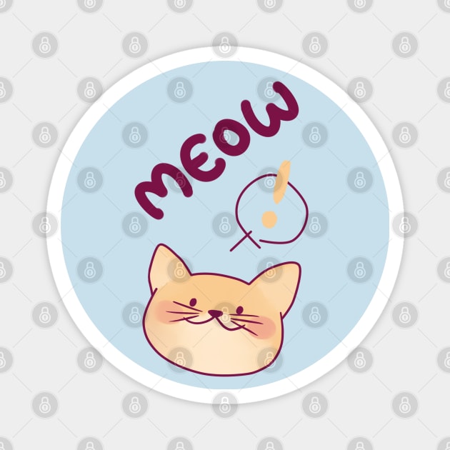 Meow Meow Silly Cat Magnet by ClaudiaRinaldi